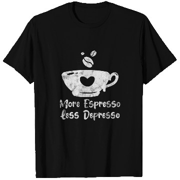 Discover Coffee Fun More Espresso Less Depresso Coffee Drinker caffeines Grunge T-Shirts