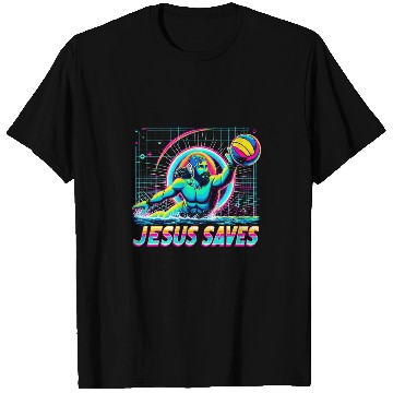 Discover 80s Vaporwave Jesus Saves Water Polo T-Shirts