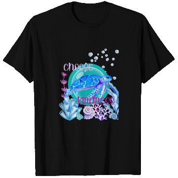 Discover Turtle Pet Choose Kindness Watercolor Underwater Ocean T-Shirts