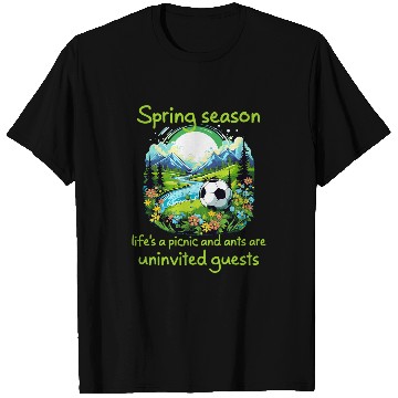 Discover Funny Springtime picnic with ants and soccer ball T-Shirts
