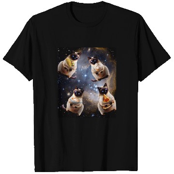 Discover Coffee Fun Space Galaxy Cat Pizza Taco Coffee Ice Cream Cats T-Shirts
