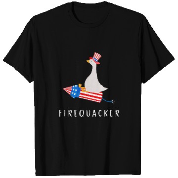 Discover Duck Pet Firequacker Fireworks Duck Goose America Proud T-Shirts