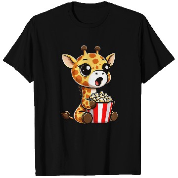 Discover Giraffe Pet is exited Cinema Popcorn Design T-Shirts