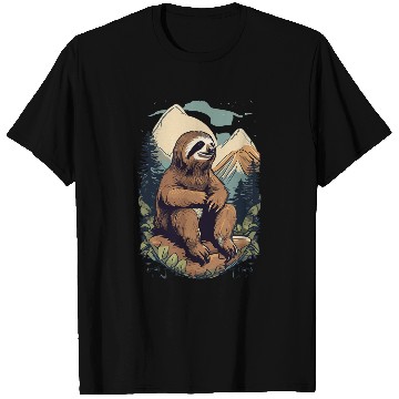 Discover Sloth Pet Contemplative Sloth Mountain View Reflective Moments T-Shirts