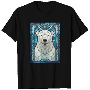 Discover Bear Pet Arctic Polar Bear Stained Glass Geometric Animal T-Shirts