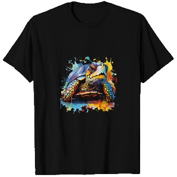 Discover Turtle Pet Colorful Splash Art Eastern Box Turtle Lover T-Shirts