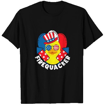 Discover Duck Pet Firequacker Funny 4th of July Firecracker Kid Rubber Duck T-Shirts