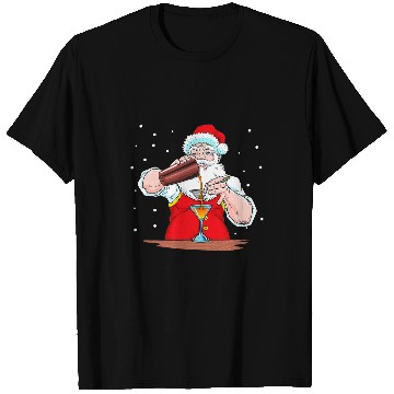 Discover Bartender Job Santa Claus Bartender Cocktail T-Shirts