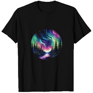 Discover Aurora Borealis Night Sky Northern Lights 2 T-Shirts