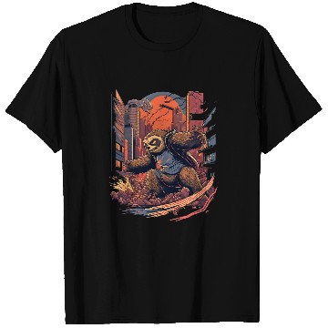 Discover Sloth Pet Kaiju Sloth Slothzilla Monster Attack Tokyo City T-Shirts