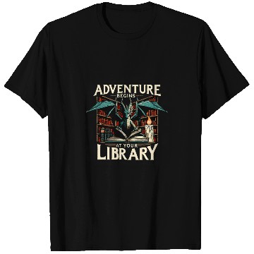 Discover Dragon Pet Adventure Begins At Your Library Dragons Reading Lovers T-Shirts