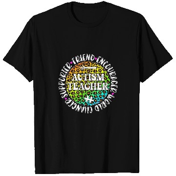 Discover Autism Teacher Appreciation Circle Autism Support Teacher T-Shirts