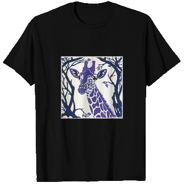 Discover Giraffe Pet Violet Abstract Drawing T-Shirts