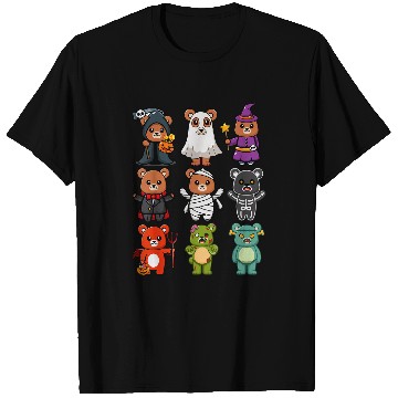Discover Bear Pet Bear Spooky ghosts BooJee Horror Pumpkin Bear Halloween T-Shirts