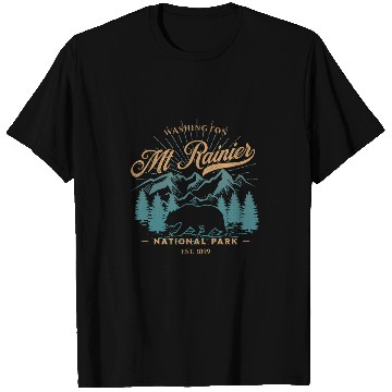 Discover Bear Pet Mount Rainier National Park Bear Souvenir T-Shirts