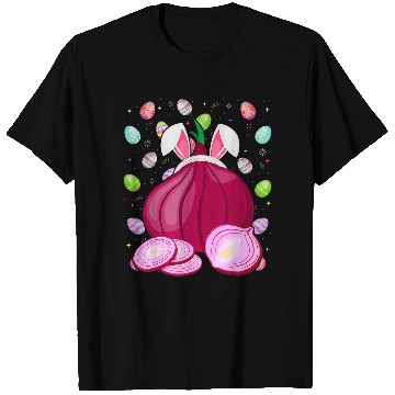 Discover Funny Easter Onion Easter Bunny Ears Easter Eggs Hunting T-Shirts