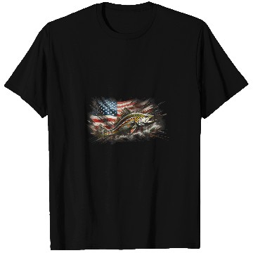Discover American Flag Speckled Trout Fishing 4th Of July T-Shirts
