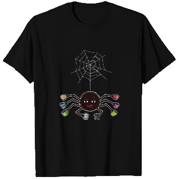 Discover Coffee Fun Spider Coffee Drinker caffeines Addict Cute Spiderweb T-Shirts