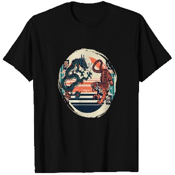 Discover Dragon Pet Japanese Dragon Folklore Tiger Fighting T-Shirts