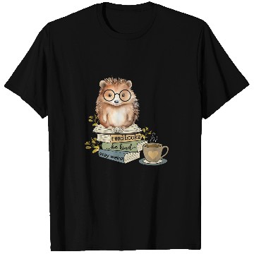 Discover Hedgehog Pet Reading Read Books Be Kind Stay Weird Librarian T-Shirts