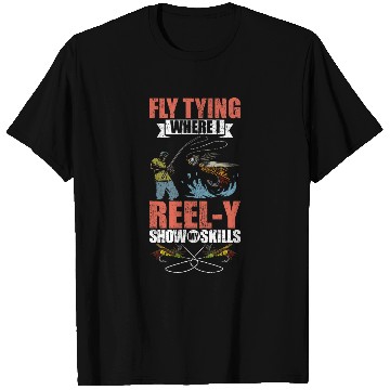 Discover Fisherman Fish Fly Fishing Brook Trout Fishing Dry Fly Tying T-Shirts