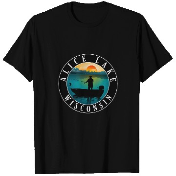 Discover Alice Lake Wisconsin Fishing Sunset T-Shirts