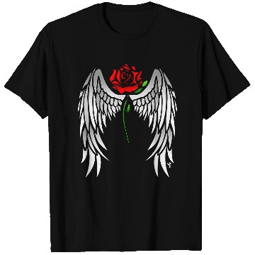 Discover Angel Wings Red Rose T-Shirts