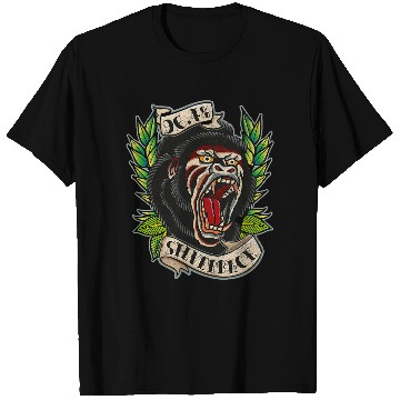 Discover 964 Silverback Gorilla Traditional Tattoo style gym T-Shirts