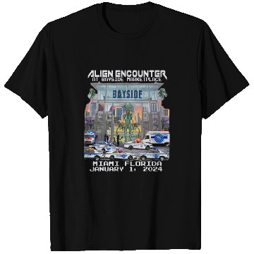 Discover Alien Encounter Police Coverup at Bayside Miami Florida T-Shirts