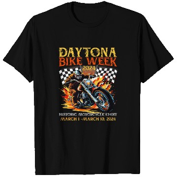 Discover 2024 DAYTONA BEACH BIKE WEEK CHECKERED FLAG DESIGN T-Shirts