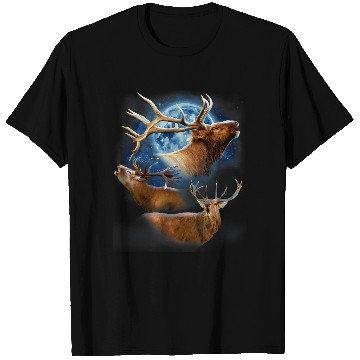 Discover Funny Elk Hunting s Elk s Elk Howling at the Moon T-Shirts