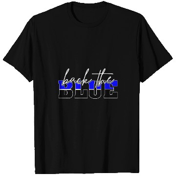 Discover Back The Blue Support Local Law Enforcement Thin Blue Line T-Shirts