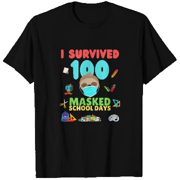 Discover Sloth Pet I Survived 100 Masked School Days 100 Days Of School Sloth T-Shirts
