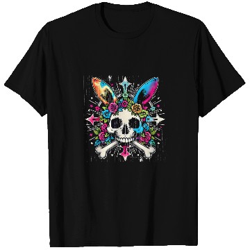 Discover Funny JollyRoger Bunny Skull Crossbones Egg Hunt Easter Day 1 T-Shirts