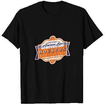 Discover Beer Fun Classic vintages Houston Beer Label Houston Pride T-Shirts