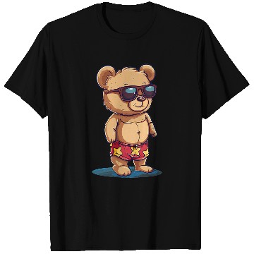 Discover Bear Pet Funny Vacation Bear in swimming trunks Outfit T-Shirts
