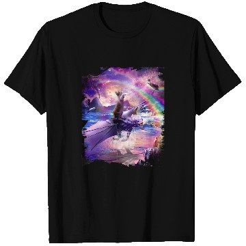 Discover Dragon Pet Rainbow Space Cat On Dragon T-Shirts