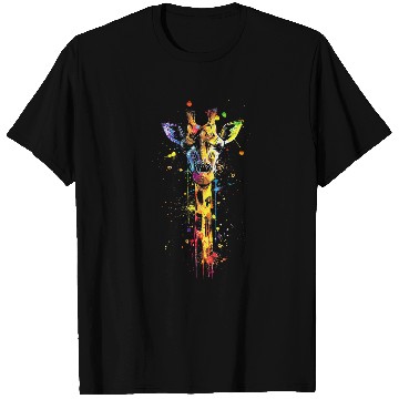 Discover Giraffe Pet Made Watercolor Splashes Giraffe art T-Shirts