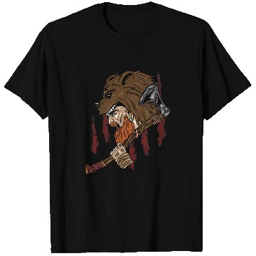 Discover Berserker Grizzly Bear Valhalla Warrior Viking T-Shirts