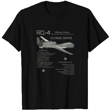Discover Global Hawk Drone RQ4 UAS Unmanned Aircraft US Military T-Shirts