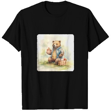 Discover Bear Pet Bear With A Picnic Basket Bear Ready For Picnic With Basket 3 T-Shirts