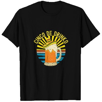Discover Beer Fun Cinco de Drinko Beer Sombrero Cinco De Mayo Sunrays Funny T-Shirts
