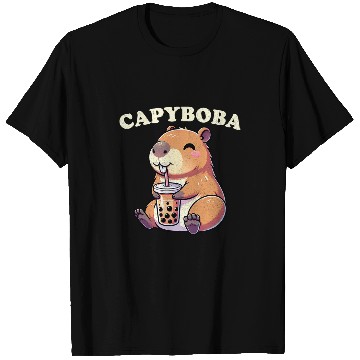 Discover capybaras Pet Rodent Capyboba Boba Milk Tea T-Shirts