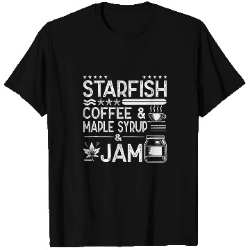 Discover Coffee Fun Starfish Coffee Maple Syrup Jam caffeines Breakfast 2 T-Shirts
