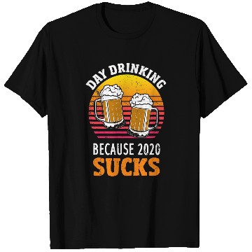 Discover Beer Fun Day Drinking Because Sucks Retro Sunset Beer Drinking T-Shirts