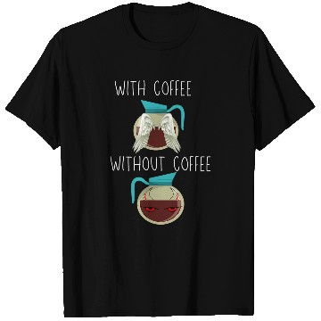 Discover Coffee Fun Angel Wings Devil Horns Design T-Shirts