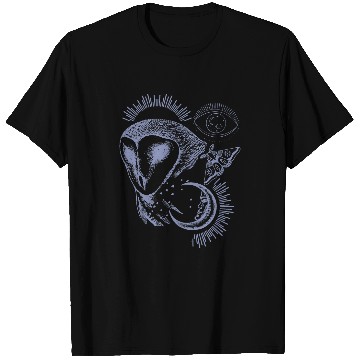 Discover Barn Owl Moon Moth Wicca Esoteric T-Shirts