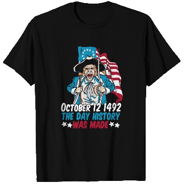 Discover Columbus Day Flag Us Christopher 1492 T-Shirts