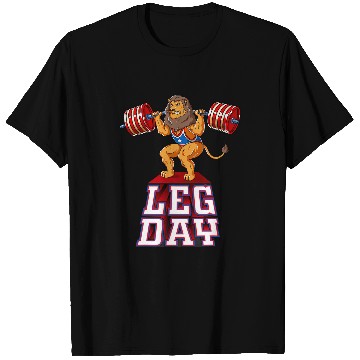 Discover Lion Pet Leg Day lion Weight Lifting Squat Gym Training T-Shirts