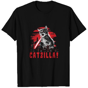 Discover Beware Catzilla Laser Cat T-Shirts